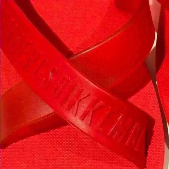 BIKKEMBERGS women red flip flops size 41 - made in Italy - Picture 3 of 9